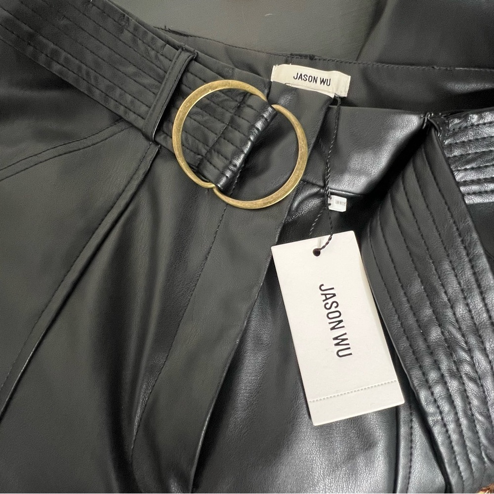 Jason Wu Faux Leather Cargo Pants, Black, size 6 NWT - Picture 4 of 7